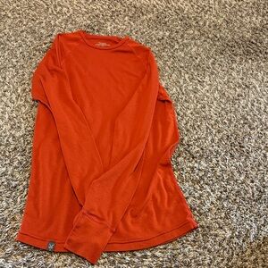 100% Wool Men’s Bright Orange Long Sleeve Top